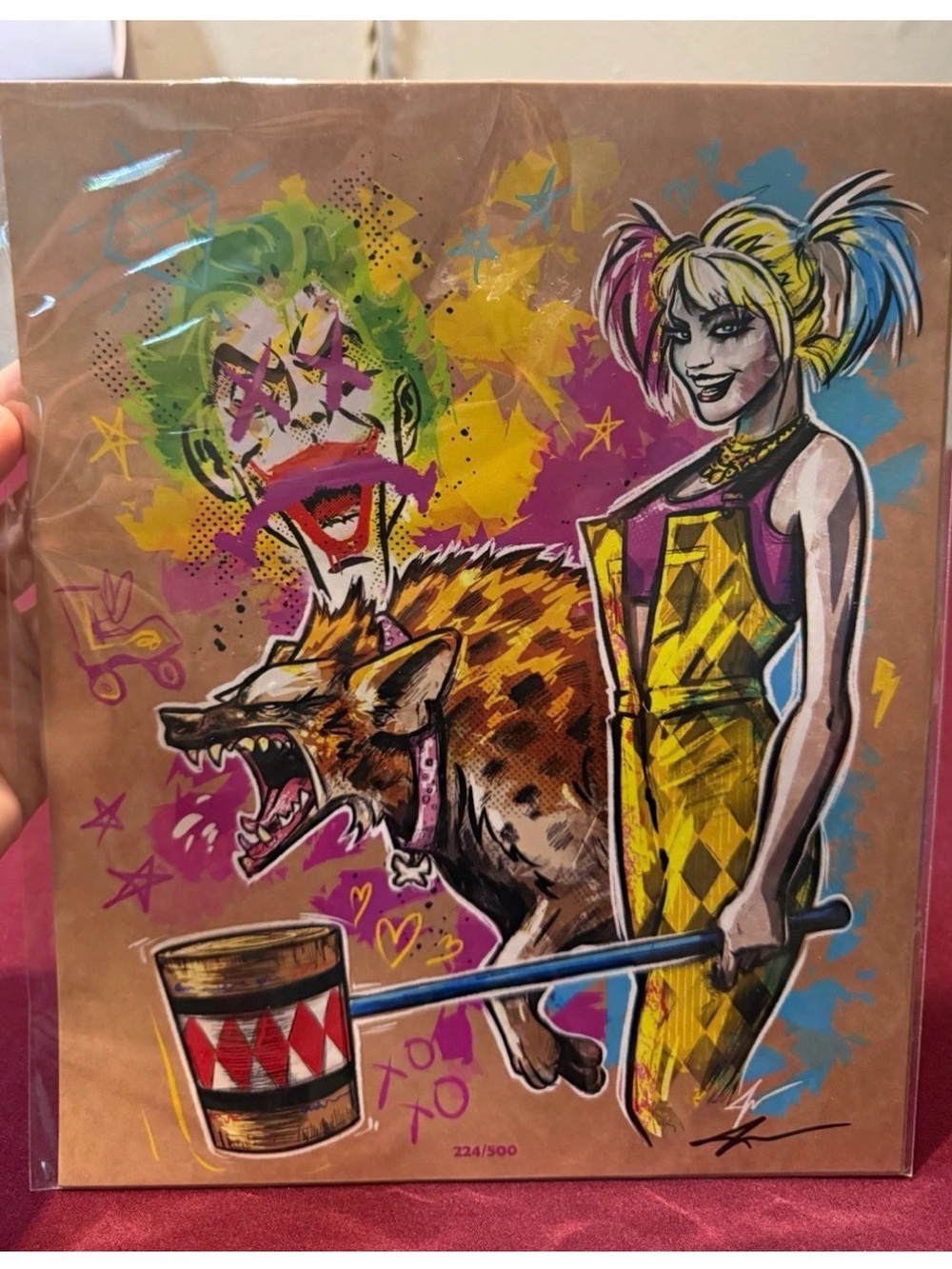 Harlequin Street Art Canvas Print - Multi-Color limited edition 224/500 BAM